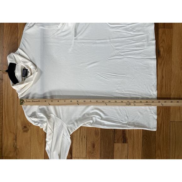 Eileen Fisher Stretch Silk Jersey Scrunch Neck Top Turtleneck Cream Small - Picture 9 of 11